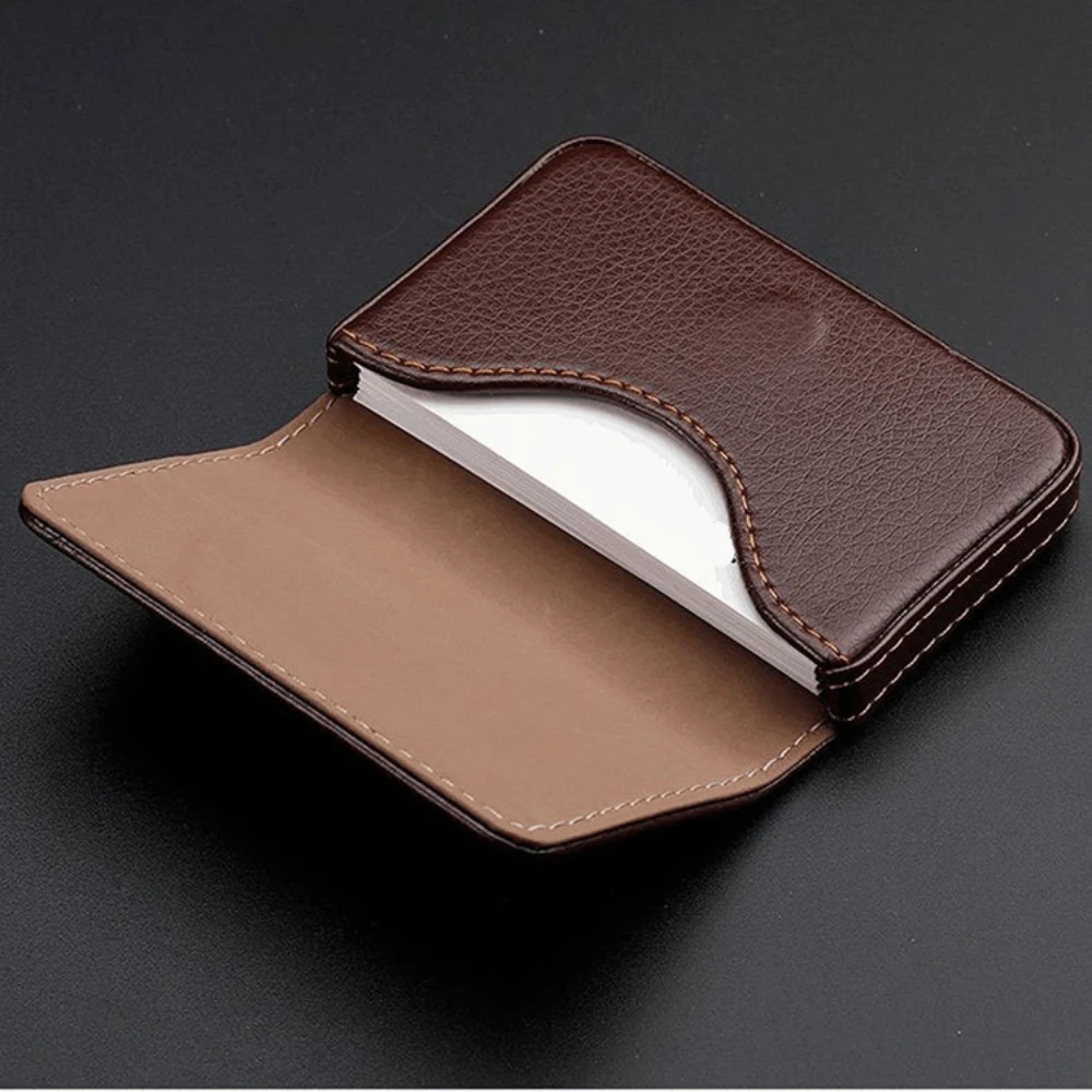 Index Card Holder - 사이즈 맞춤형 스티치 PU 가죽 신용카드