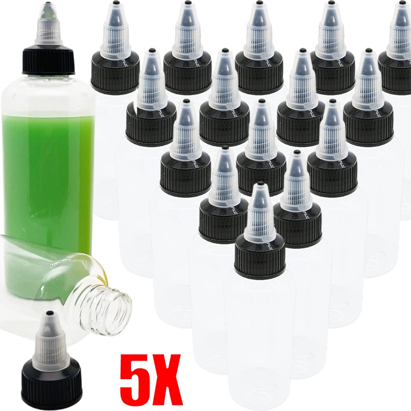 Fountain Pen Bottled Ink - 1/5pcs 트위스트 캡이있는 30-250ml 투명 플라스틱