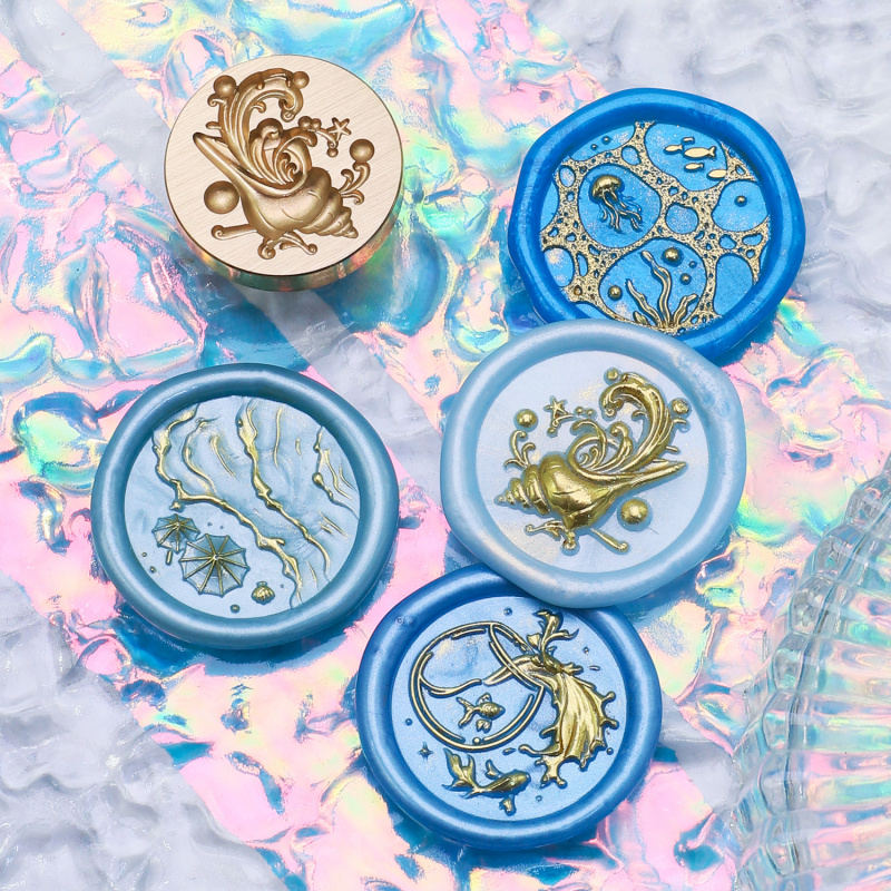 Wax Seal Stamp Set - 워터 플라워 릴리프 시리즈 왁스 씰