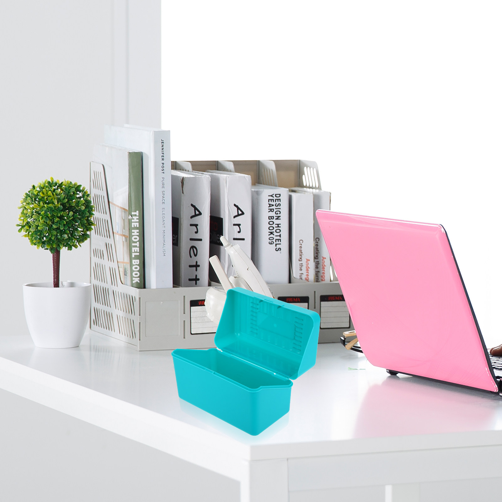 Index Card Holder - 4개입 인덱스 카드 데스크탑 수납함 플라스틱