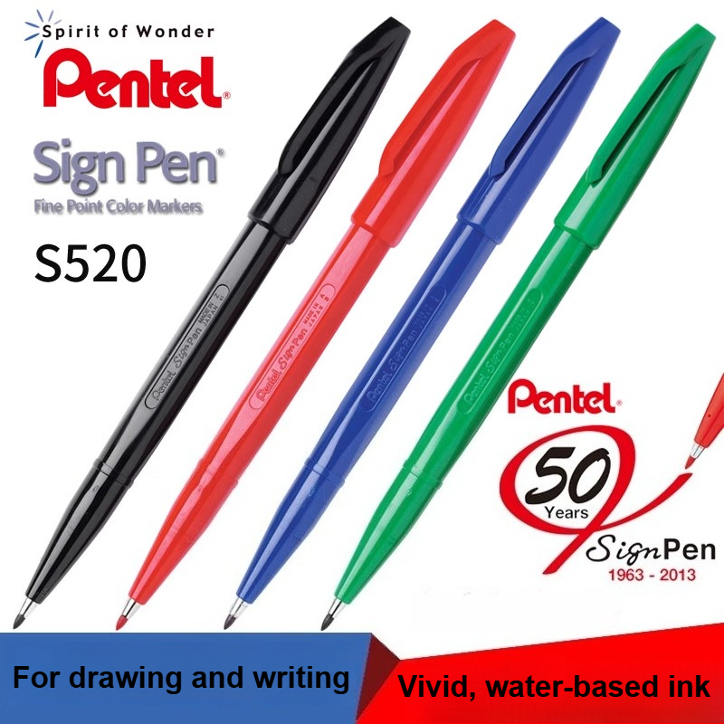 Pentel Pen Sign Pen - 1/3/12PC 펜텔 S520 사인 펜 파인