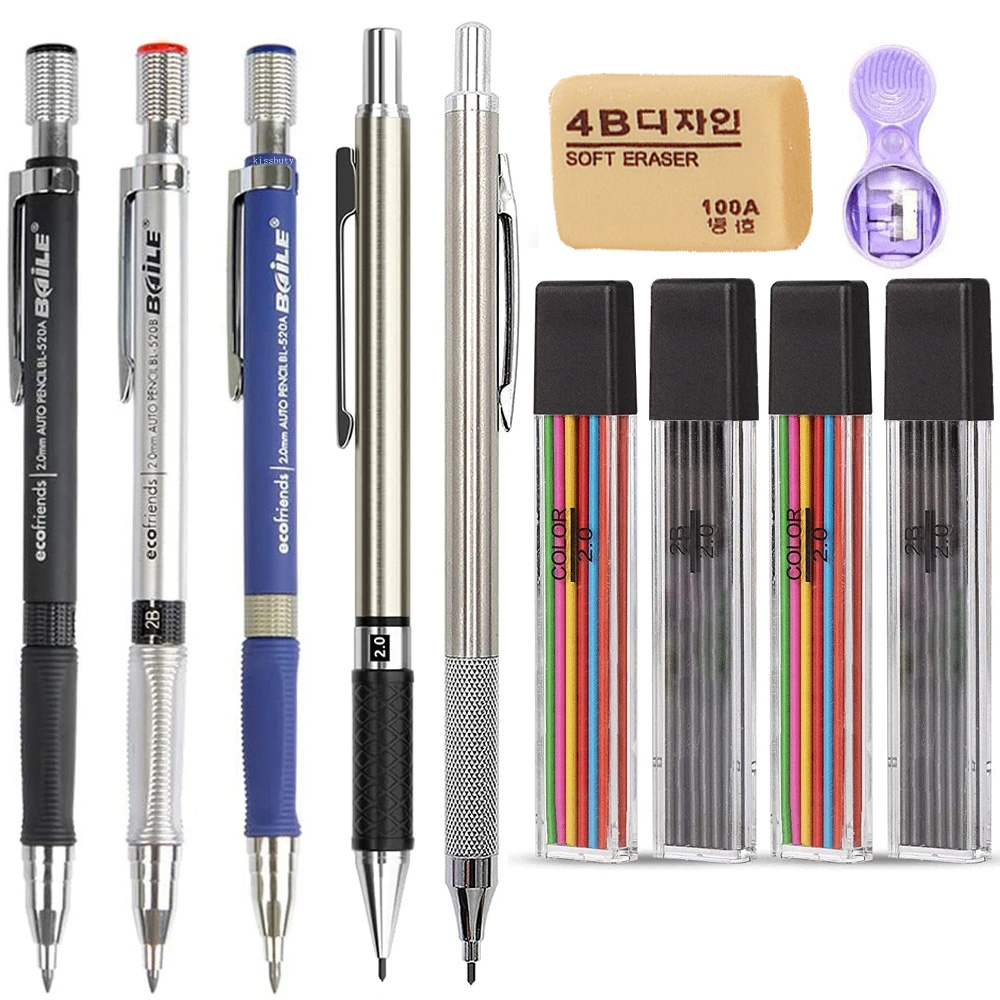 Staedtler Pencil Lumocolor - 2.0mm 2B 기계식 연필 컬러/블랙 리필이