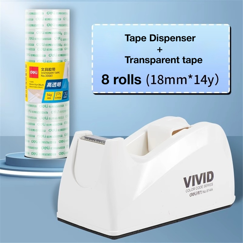Tape Dispenser Weighted - 1팩 데스크탑 테이프 디스펜서(리필 롤 8개