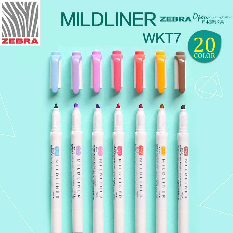Zebra Pen Mildliner - 일본 얼룩말 WKT7 새로운 Mildliner 더블