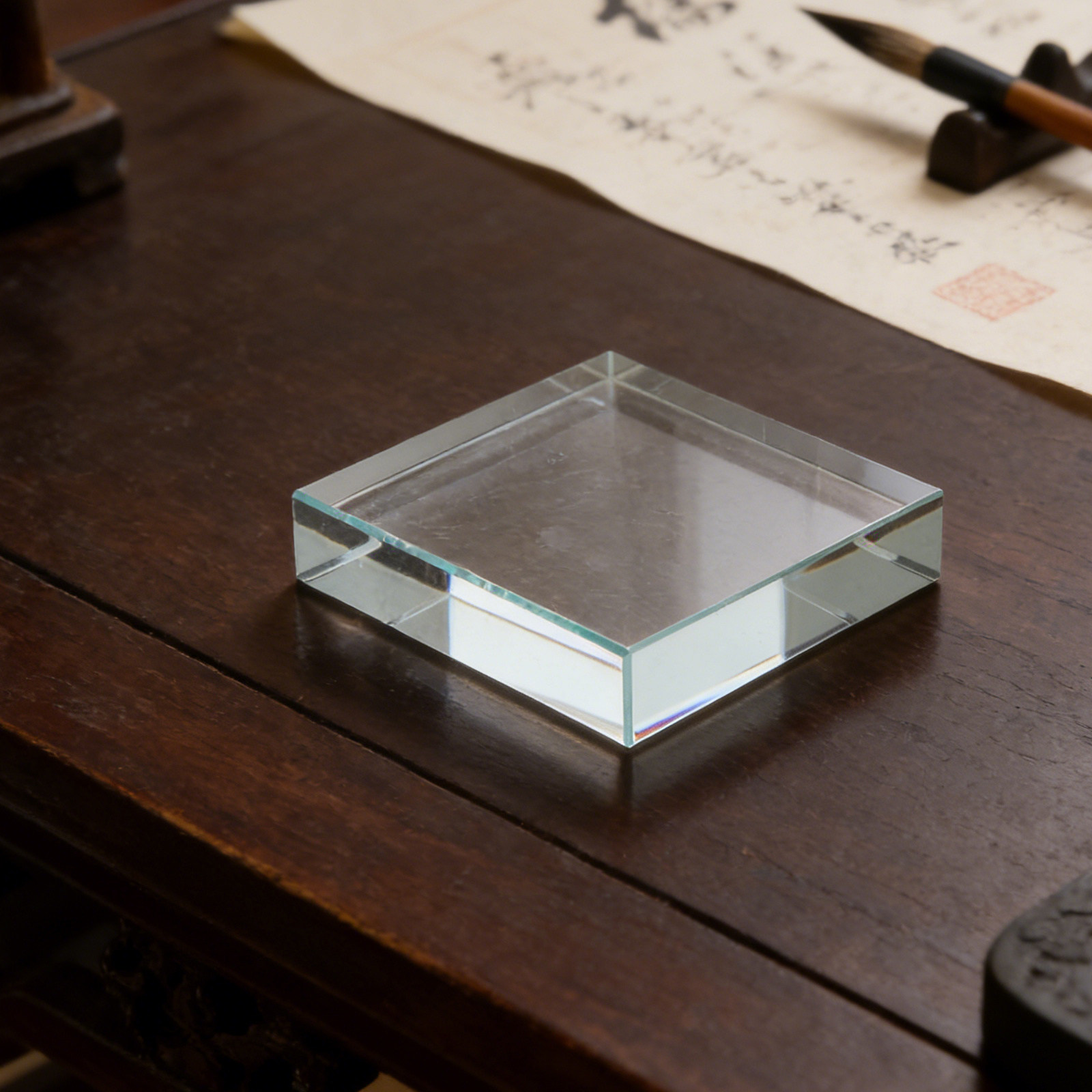 Paper Weight Crystal - 투명한 직사각형 유리 문진, 의류 제작,
