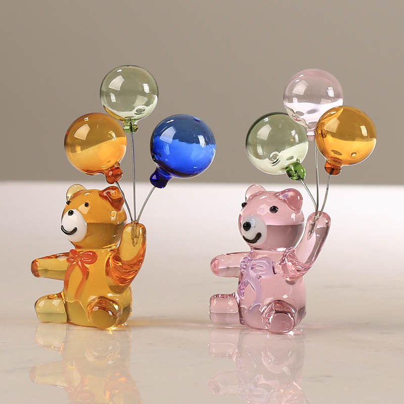 Paper Weight Crystal - 크리스털 곰 입상, 풍선 3 개,