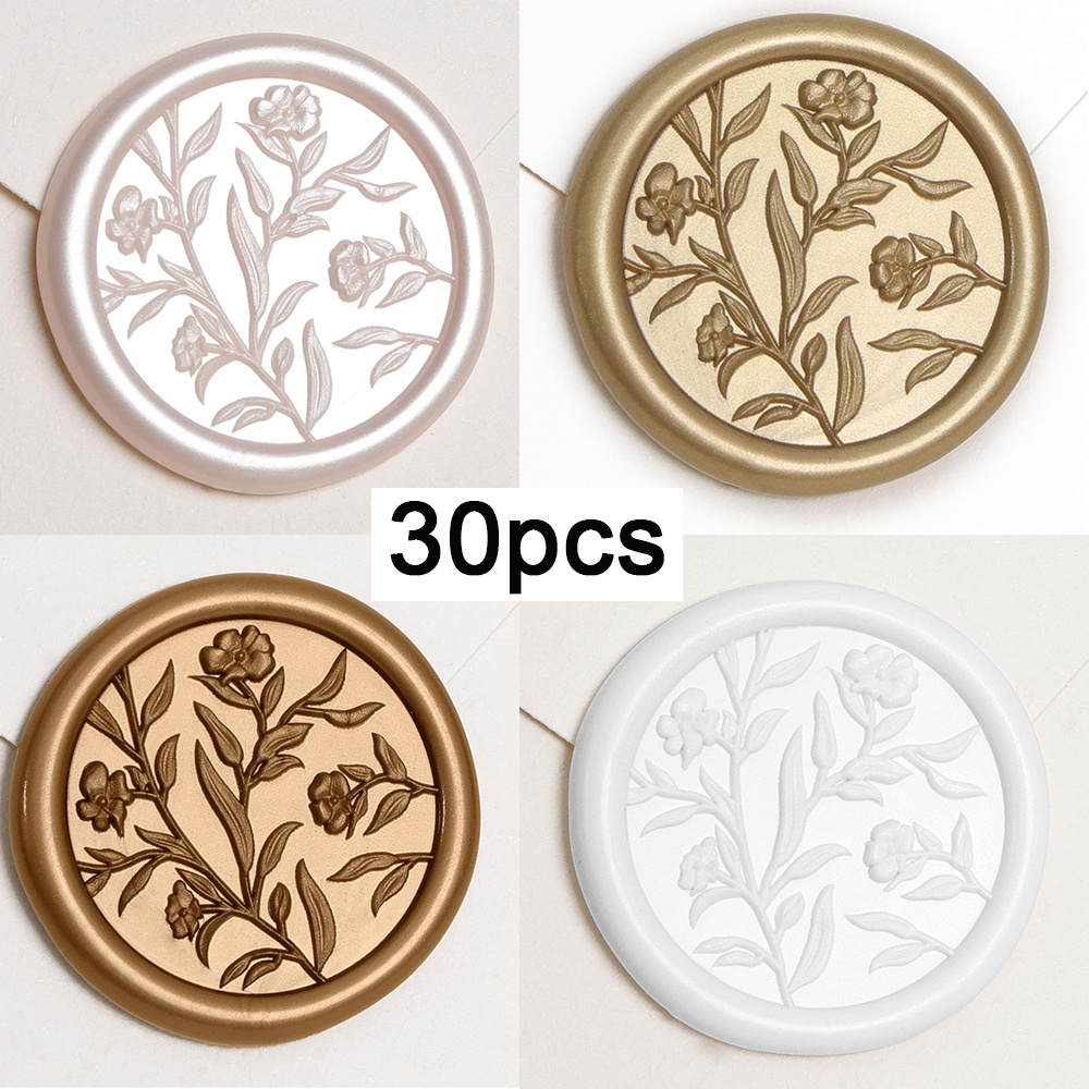 Wax Seal Stamp Set - 왁스 씰 스티커 - 3D 꽃무늬