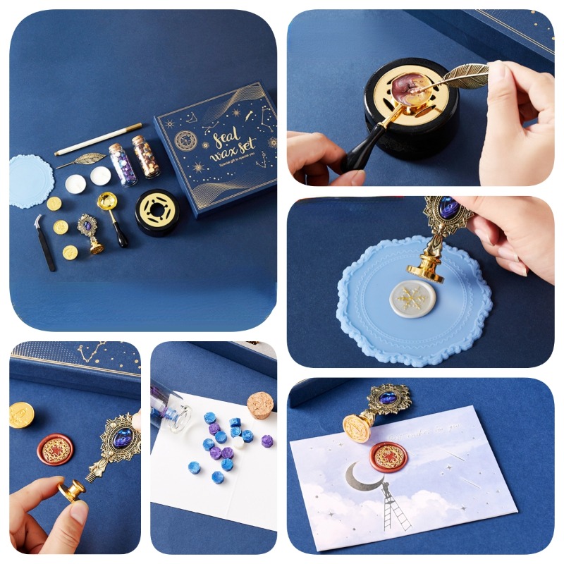 Wax Seal Stamp Set - 별이 빛나는 불 래커 스탬프 세트,