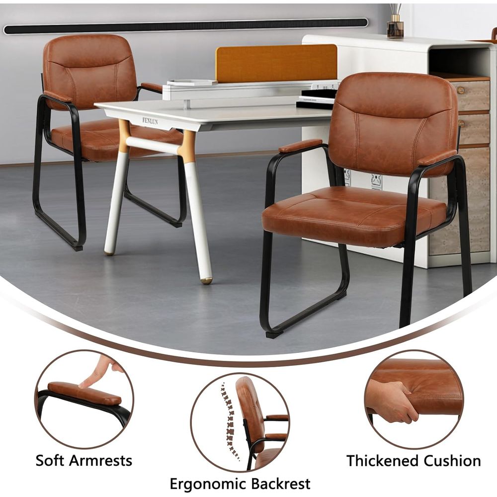 바퀴 없는 대기용 의자, 패딩 처리된 팔걸이가 있는 가 - Leather Desk Pad 리뷰 및 가격