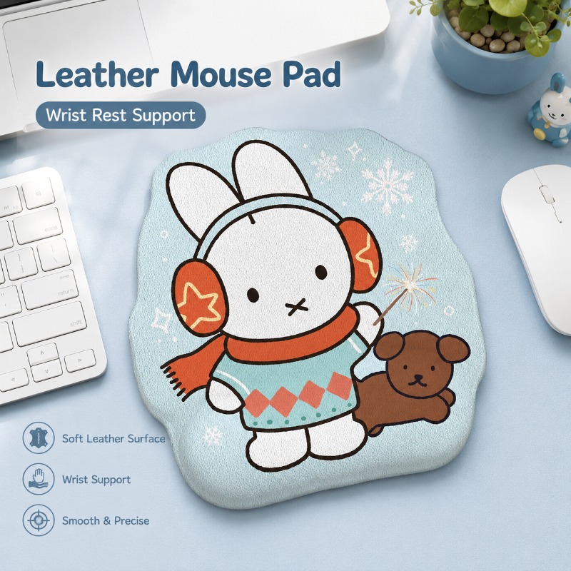 애니메이션 미피 가죽 마우스 패드, 손목 받침대 포함, - Leather Desk Pad 리뷰 및 가격