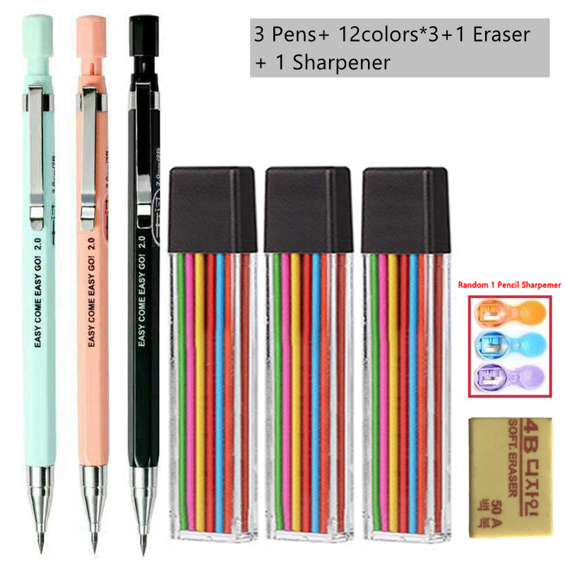 2.0mm 기계식 연필 세트 2B 검정/컬러 리필 포함 - Staedtler Pencil Lumocolor 리뷰 및 가격