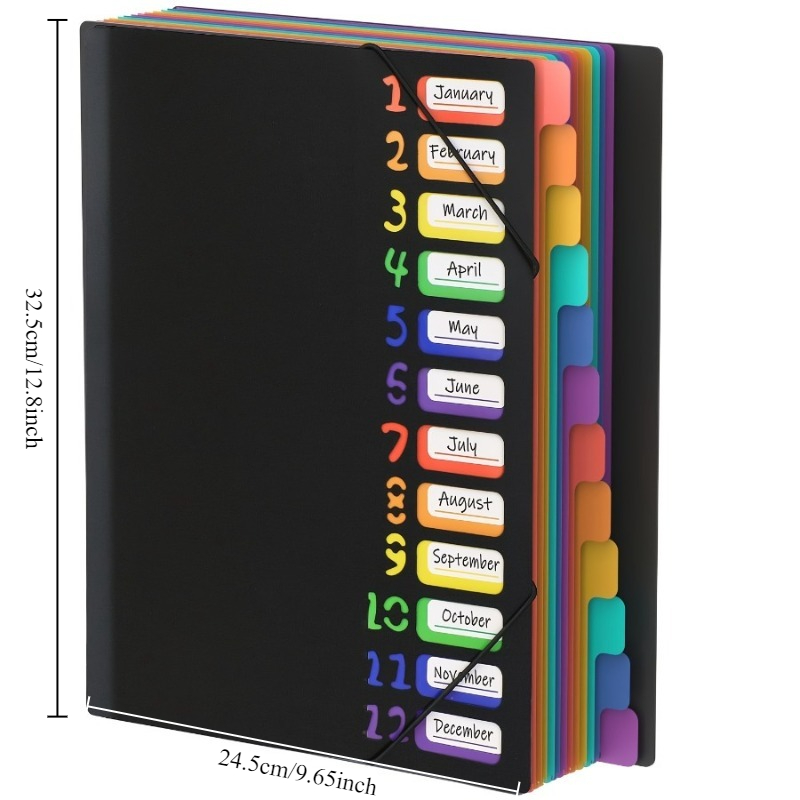 1개 검정색/흰색 커버 무지개색 탭 및 칸막이가 있는  - Tab Divider A4 리뷰 및 가격