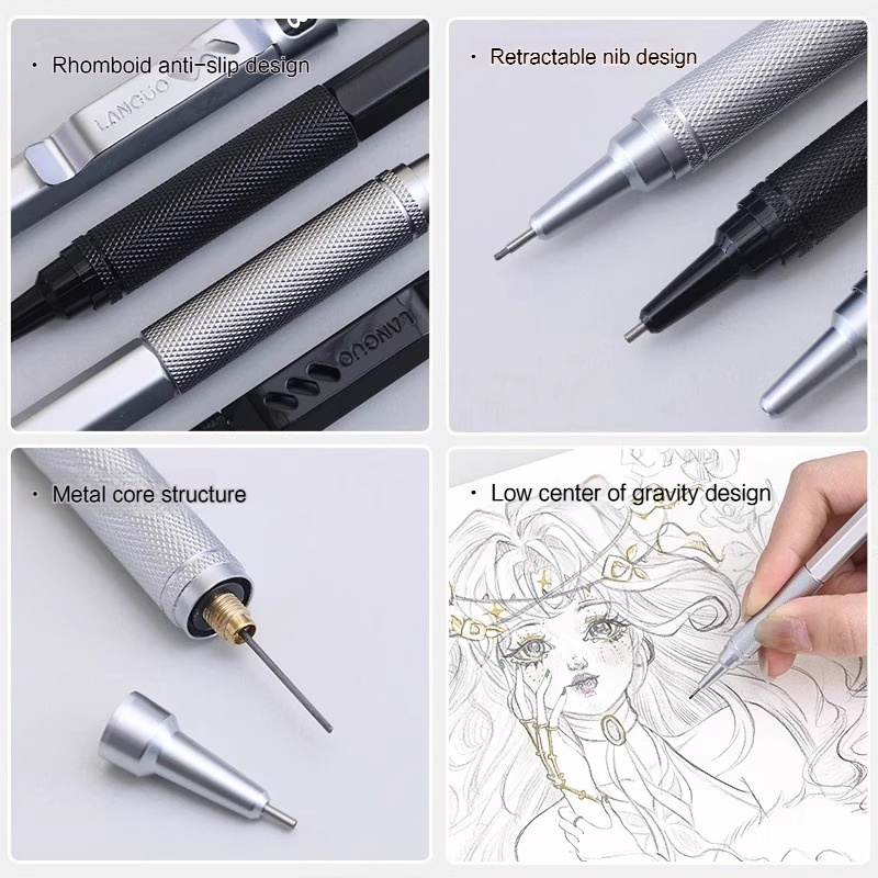랑궈 자동 기계식 연필, 지우개 포함, 스케치, 미술, - Mechanical Pencil 0.3 리뷰 및 가격