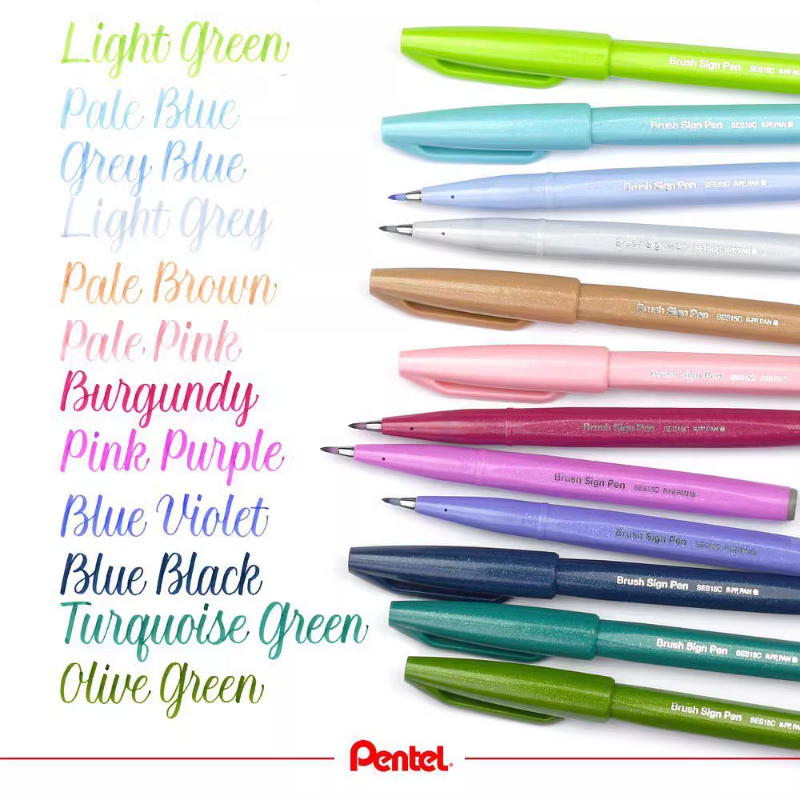 1PC 펜텔 푸데 브러쉬 터치 사인 펜 브러쉬 SES1 - Pentel Pen Sign Pen 리뷰 및 가격