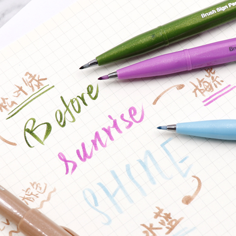 일본 펜텔 터치 브러시 퓨드 펜, 새로운 파스텔 및 일 - Pentel Pen Sign Pen 리뷰 및 가격