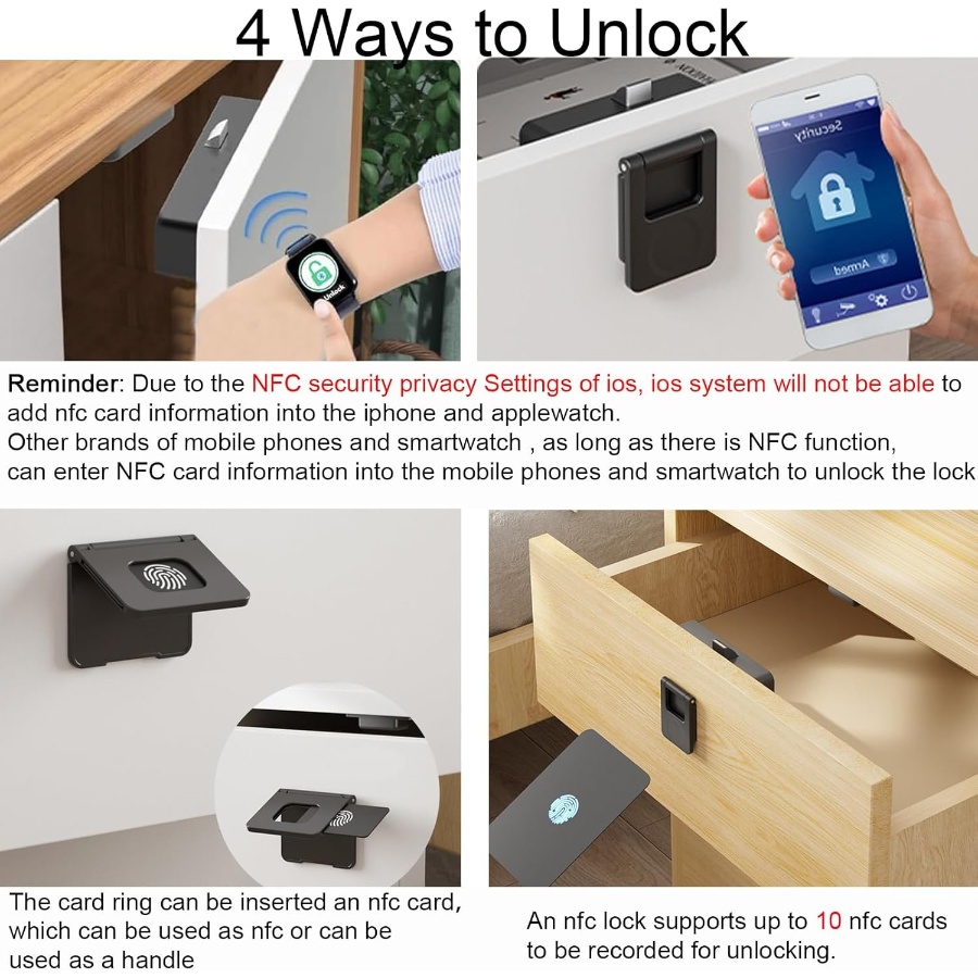 NFC 서랍 도어 잠금장치 보이지 않는 전자 캐비닛 나 - Card Index Box 리뷰 및 가격
